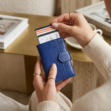 Porte-cartes Plus Croco Bleu