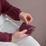 Pasjeshouder Plus Croco Bordeaux