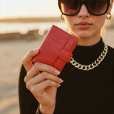 Pasjeshouder Plus Croco Rood